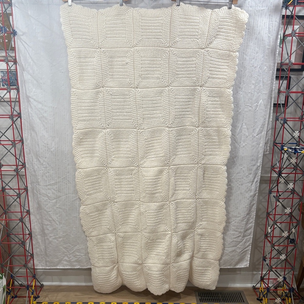 Handmade Crochet Squares Throw Blanket